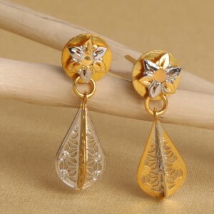 Gold-Toned & Silver-Toned Star Shaped Jhumkas