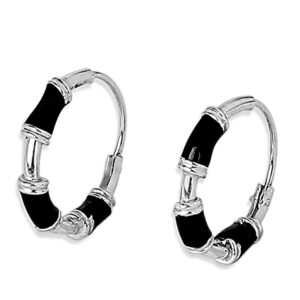 92.5/925 Sterling Silver Bali Hoop Earrings