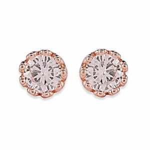 92.5/925 Sterling Silver Rose Gold Plated Stud Earrings