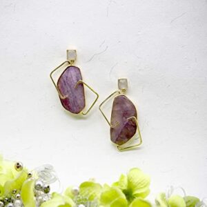 Charoite/Agate Stones Used Dangle Earrings for Women