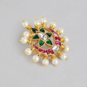 Gold-Plated Multicoloured Floral Stud Earrings
