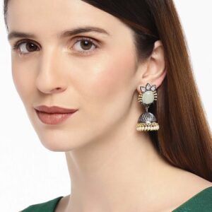 Black and gold Contemporary Jhumki earrings