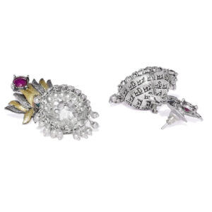Two Tone German Silver ‘Hum Tum’ Jhumki Earrings