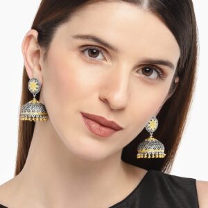 Silver-Plated & Gold-Toned Dome Shaped Jhumkas