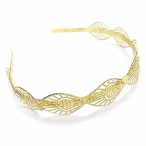 Gold Brass Embellished Party Wear Hair Band- HB0117GC03G