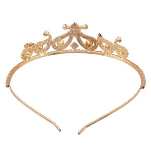 AccessHer Wedding Collection, Rhinestone Studded Golden Metal Hair Band Crown Hair Accessory for Girls and Women- HB0118GC9106GW