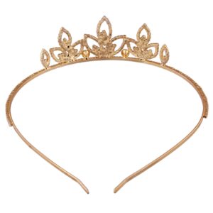 AccessHer Wedding Collection, Rhinestone Studded Golden Metal Hair Band Crown Hair Accessory for Girls and Women- HB0118GC9108GB