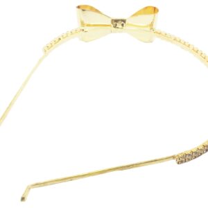 AccessHer Wedding Collection Rhinestone Studded Golden Metal Hair Band Hair Accessory Head Gear Headband Crown Tiara Pageant for Girls and Women- HB0417GCCLS9023GW