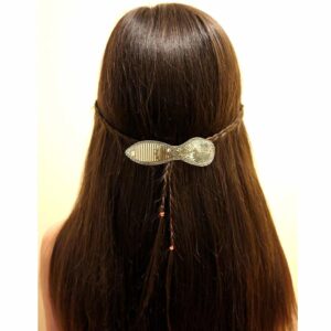 Metallic Leaf Shaped Hair Barrette Buckle Clip for Women