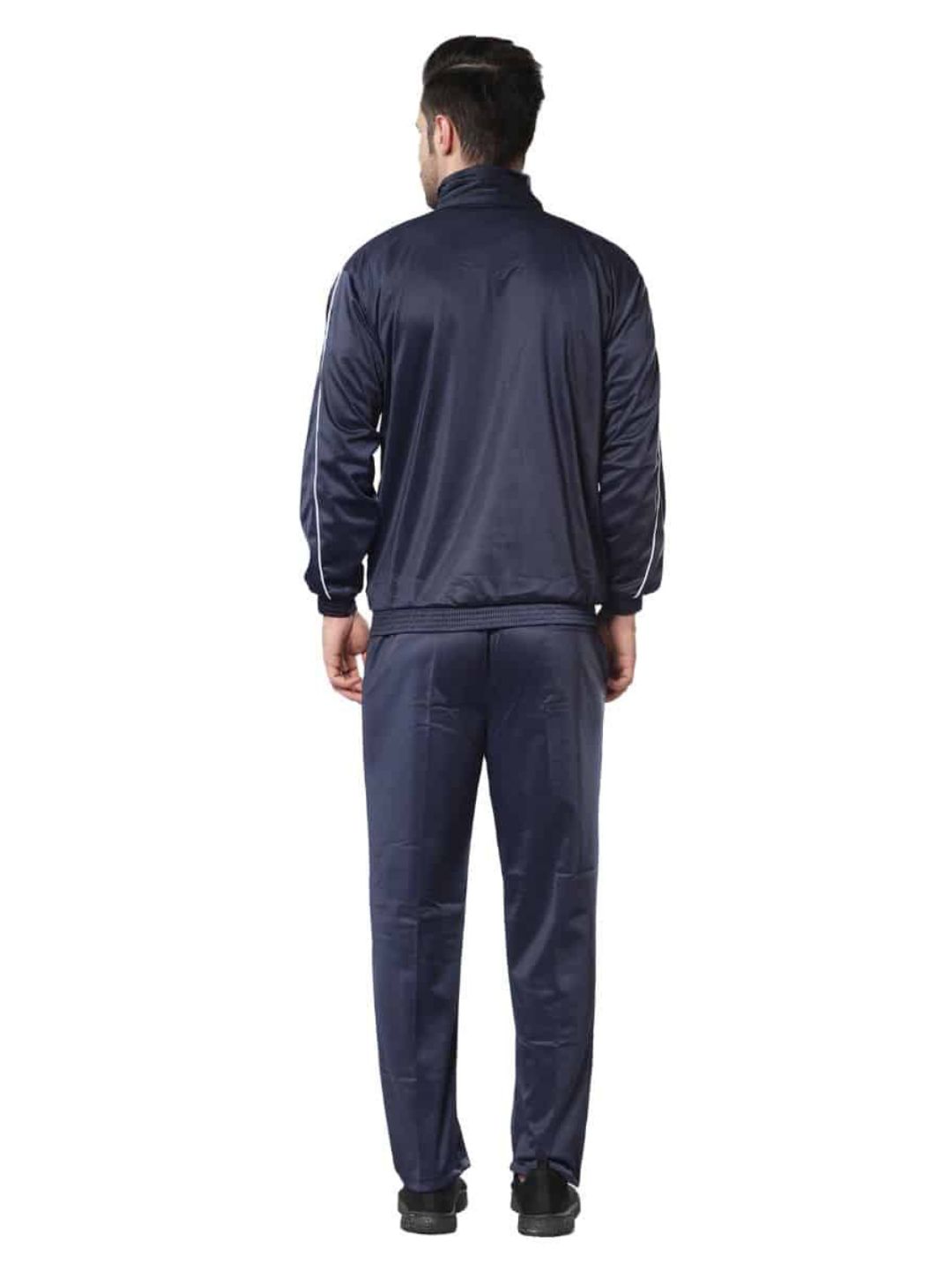 Kasrat Navy Blue With White Piping Super Poly Sport Wears Tracksuit