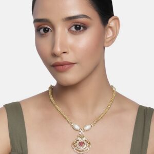 Gold-Plated Embellished AD Studded Necklace