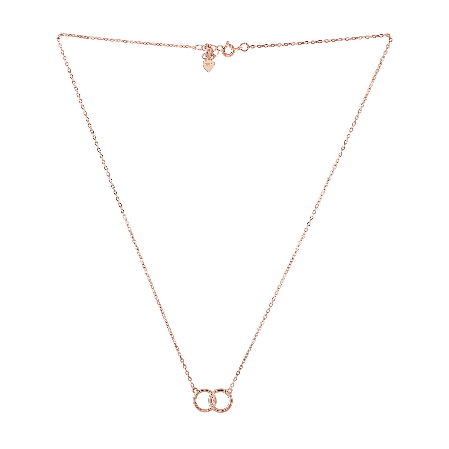NS0619BJ520RG1-AccessHer 92.5/925 Sterling Silver, rose gold plated circle pendant for women and girls