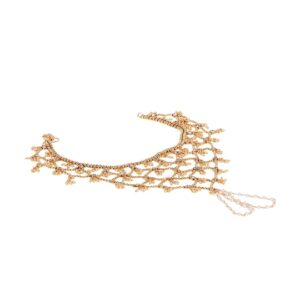 Antique Gold Bridal Anklet with Toe Ring (2 Pcs)