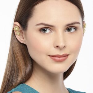 Delicate Gold Plated Pearl Embellished Ear Cuffs for Women