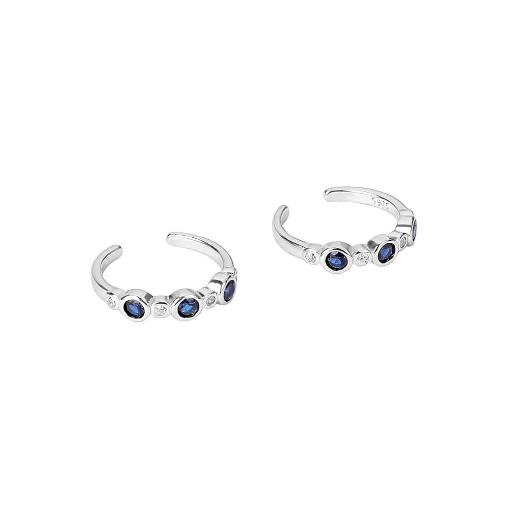 AccessHer 92.5 - 925 Sterling Silver Blue CZ Besel Setting