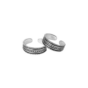 AccessHer Sterling Silver Oxidized Toe rings