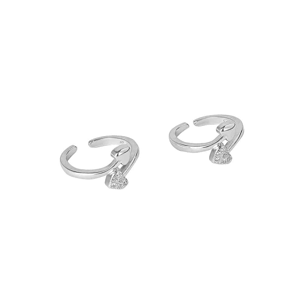 AccessHer 92.5 - 925 Sterling Silver Heart Shaped CZ