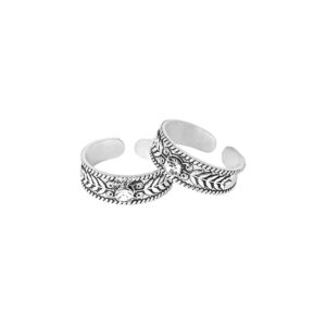 AccessHer Sterling Silver Oxidized Toe rings for women