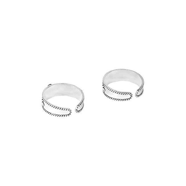 AccessHer 92.5 - 925 Sterling Silver Oxidized Toe rings for