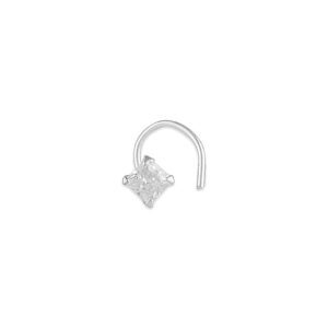 AccessHer sterling Silver square stone nose pin