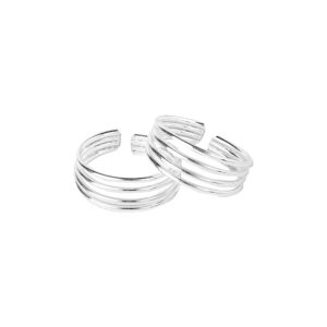 AccessHer Sterling Silver 3 Layer Line Toe rings