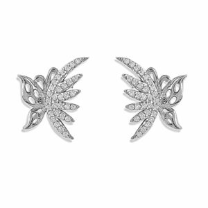 AccessHer 92.5 Sterling Silver tone Butterfly earrings