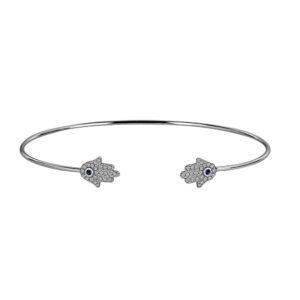AccessHer 92.5 Sterling Silver open cuff Bracelet