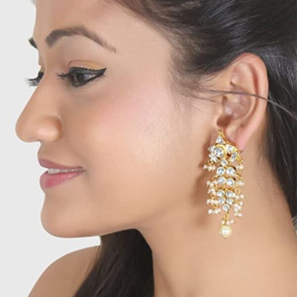 ACCESSHER Accesher Jadau Kundan Dangle Earrings for Women