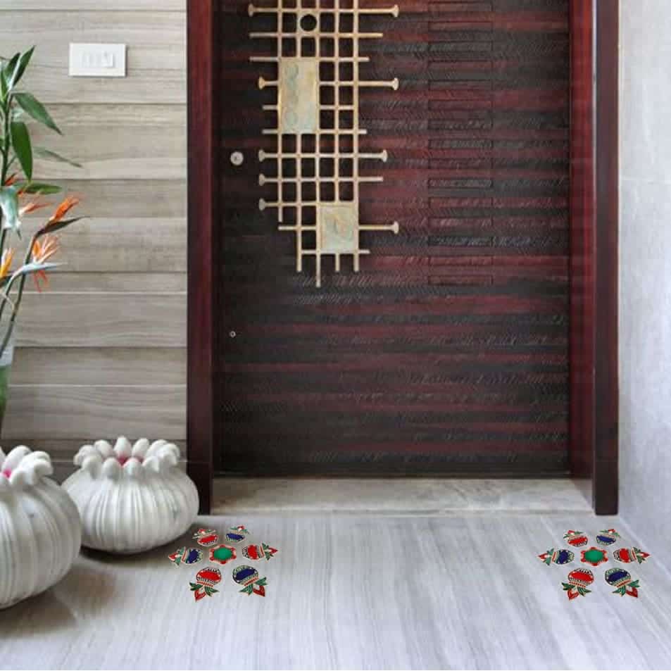 AccessHer Acrylic Rangoli for Floor/Table Decoration with 6