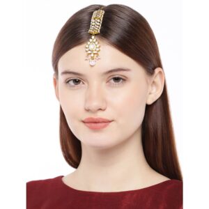 AccessHer Antique Ethnic Gold Maang Tikka for Women