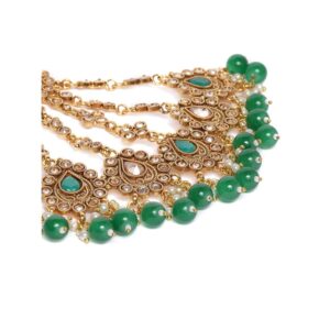 Accessher Antique Gold and Green Jhoomar Passa