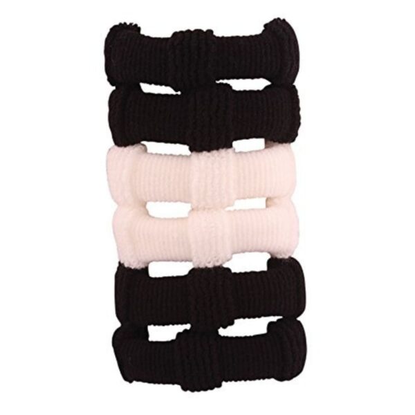 ACCESSHER Black& White Rubber Hair Band Set of 12
