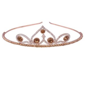 AccessHer Collection, Rhinestone Studded Golden Metal Hair Band Crown Hair Accessory for Girls and Women-HB0118GC9503GLCT