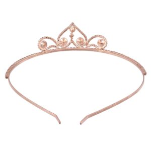 AccessHer Collection, Rhinestone Studded Golden Metal Hair Band Crown Hair Accessory for Girls and Women-HB0118GC9503GLCT