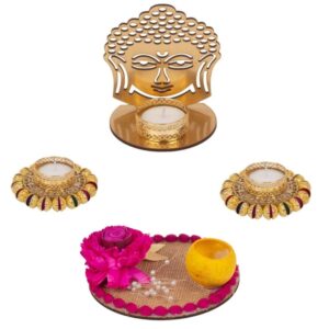 AccessHer Diwali Decoration Pearl Telight Candle Holders, Table Centerpiece Decor for Home Decoration | Home Décor-D20BP1T1_2