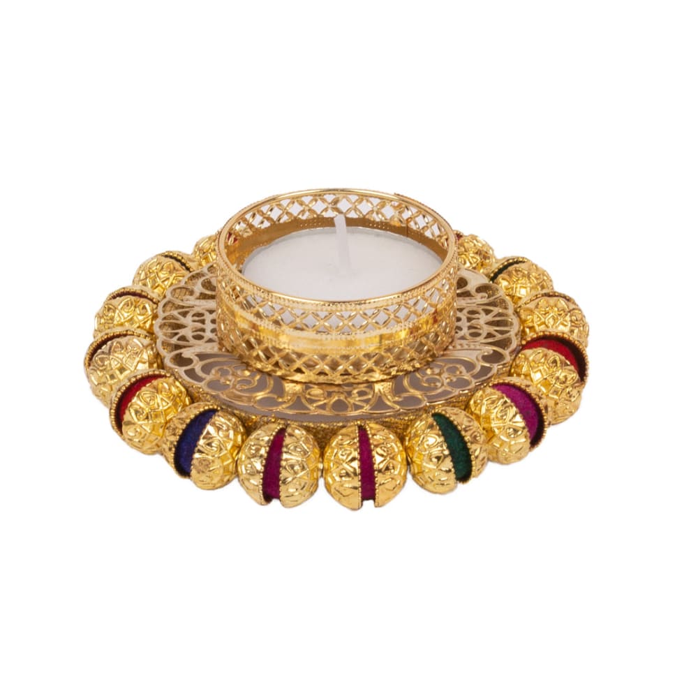 AccessHer Diwali Decoration Pearl Telight Candle Holders