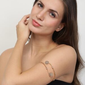 Accessher Gold Color Copper Anitque Adjustable Bajuband, Armlet