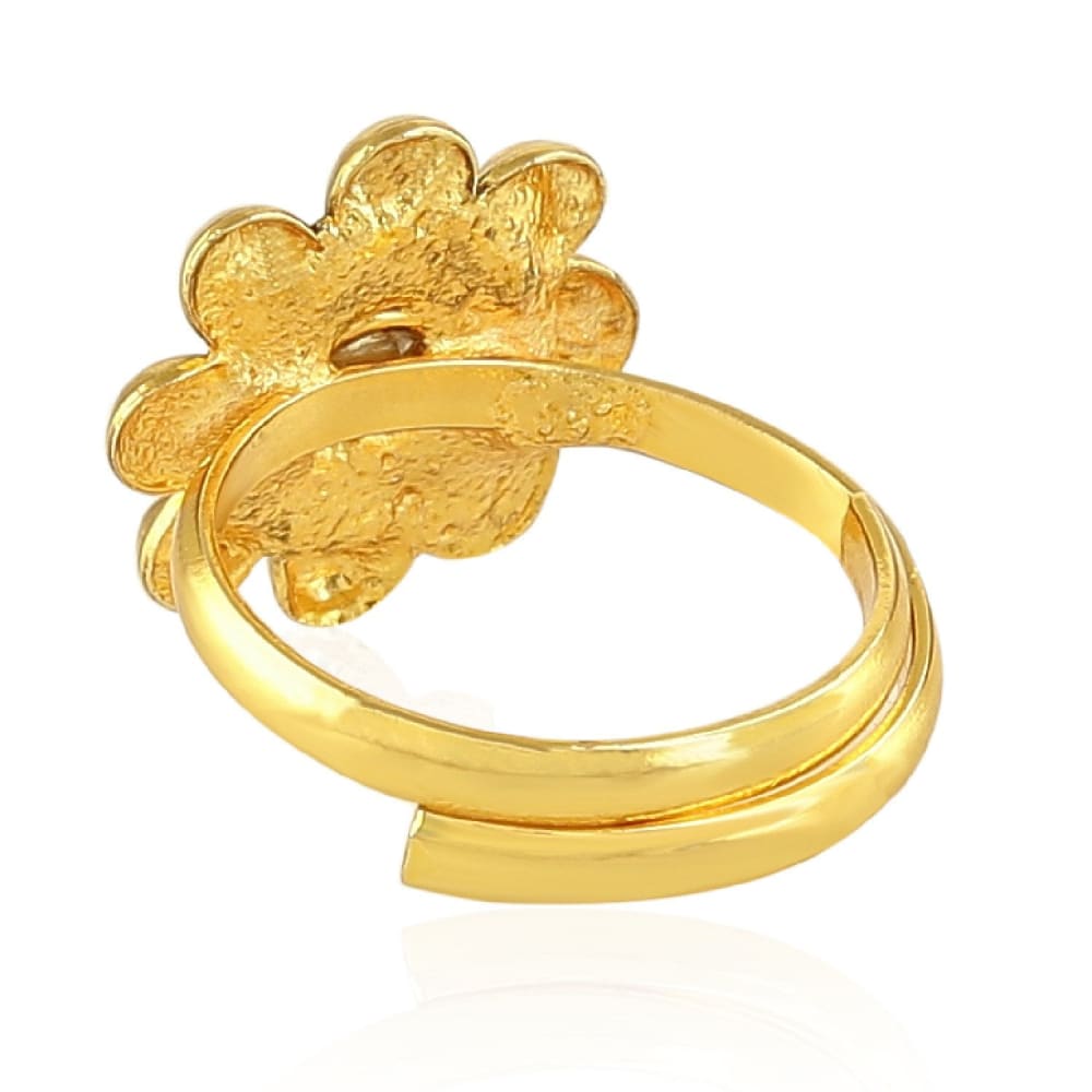 TOR0518KJ9759G2 -AccessHer Gold Color Copper Material Flower shaped Toe ring - access-her