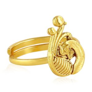 ACCESSHER Gold Color Copper Material Peacock Shaped Toe Ring.-TOR0518KJ9759G3