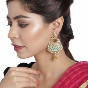 Accessher Gold color Kundan chandbali For women And Girls