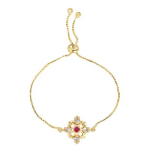 Accessher Gold plated Adjustable delicate chain AD bracelet for women and girls – BR0921D5SR22GW