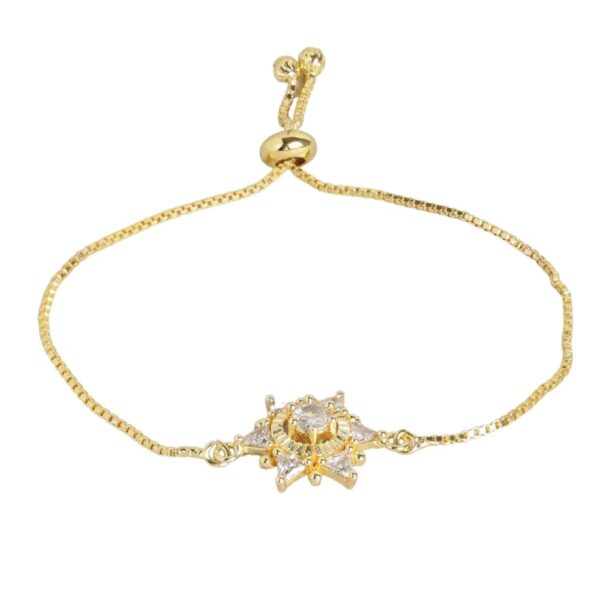 Accessher Gold plated Adjustable delicate chain AD bracelet