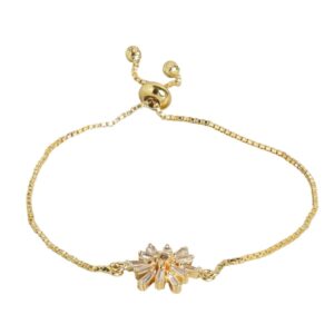Accessher Gold plated Adjustable delicate chain AD bracelet