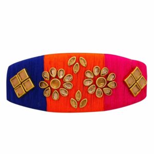 ACCESSHER Gold Plated Designer Multicolor Back Hair Clips with Rhinestone for Women-HP0318GC06GM