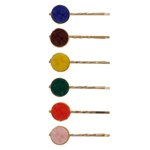 Accessher Gold Plated Druzy Stone Bobby Hair Pins for Girls and Women