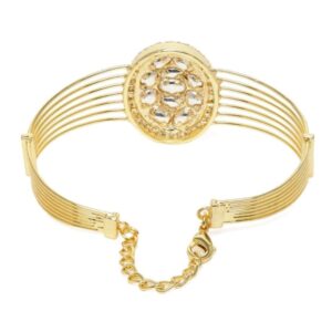 Accessher Gold plated kundan cuff For women And Girls