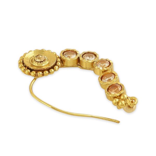 AccessHer Gold Plated Nath with Rinhostones for Women and