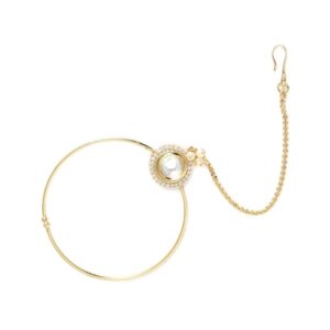 Accessher Gold plated Polki Nose ring For women And Girls