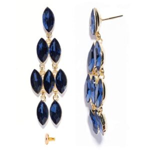 AccessHer Monotone royal blue crystal dangle earrings for women and girls