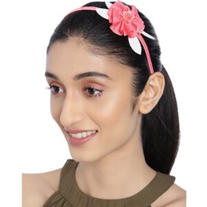 Accessher Pink Statement Floral Head Band